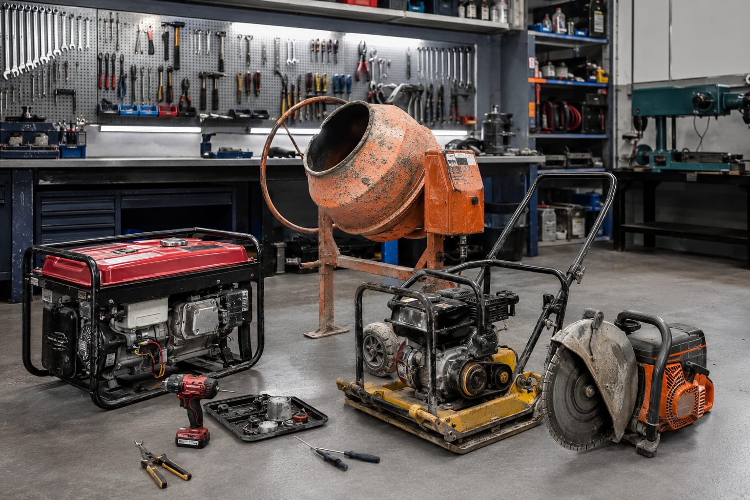 Stone saw, plate compactor, diesel mixer and generator repair Cumbria